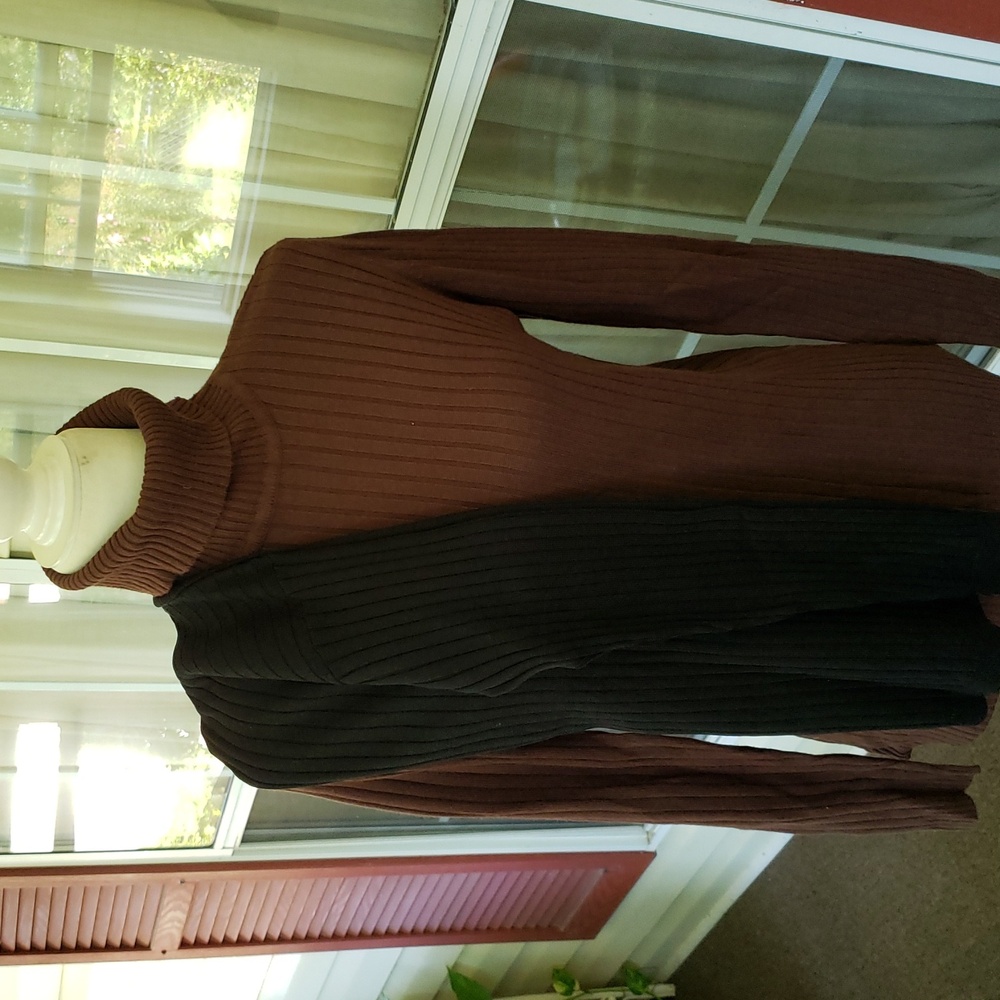 Rafaella Windridge Black and Brown Dark Ribbed Turtleneck Sweater (Bundle 2)